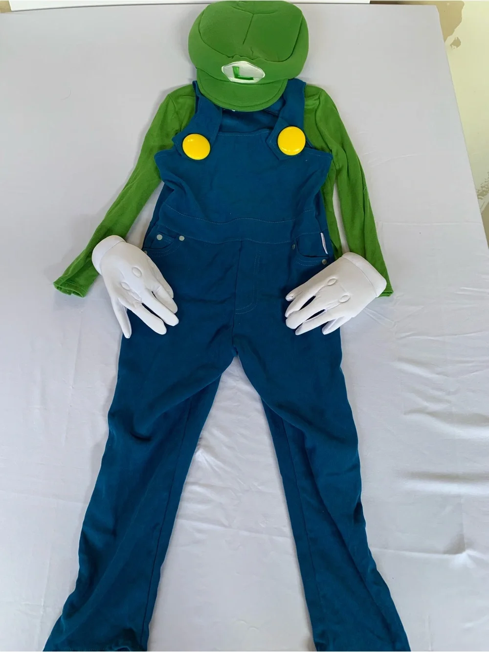 Kids Nintendo Luigi Costume Super Mario Bros Halloween Size L